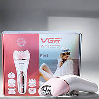 Эпилятор для женщин V-731 600мА/ч для лица ног и интимных зон с бритвенной насадкой Розовый MSC