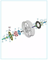 Гайка (M14X1.5X12.5) Bajaj Dominar 400 UG2 (от 2022г.выпуска) LCJ00005