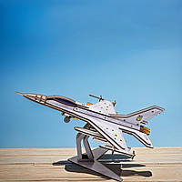 Дерев'яна модель та конструктор літака оригінальний подарунок F16 MSC