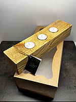 Подарочный Подсвечник деревянный для чайных свечек 32х8х6 см