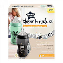 Набір пляшечок для годування Tommee Tippee Closer to Nature Animals; 340 мл. 2 шт (TT0036), фото 3