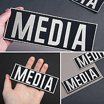 Набір шевронів 2 шт для журналістів Преса MEDIA вишитий патч нашивка для працівників медіа та ЗМІ, фото 4