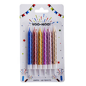 Набір свічок для торта "Святкова палітра", 9,5 см YOO-HOO!