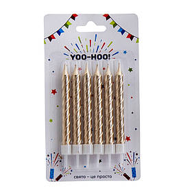 Набір свічок для торта "Золоті спогади", 9,5 см YOO-HOO!