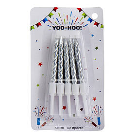 Набір свічок для торта "Свято - це просто", срібло, 7,5 см YOO-HOO!