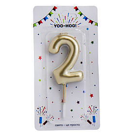 Свічки для торта "2-4", золоті, 10 см YOO-HOO!
