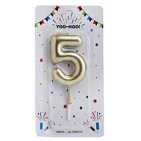 Свічки для торта "5-7", золоті, 10 см YOO-HOO!