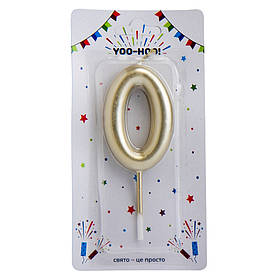 Свічки для торта "0,8,9", золоті, 10 см YOO-HOO!