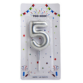 Свічки для торта "5-7", срібні, 10 см YOO-HOO!