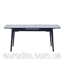 Стіл BERLIN CERAMIC 140(180)*80 білий глянець/чорний каркас, фото 4
