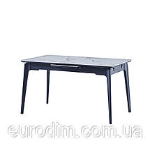 Стіл BERLIN CERAMIC 140(180)*80 білий глянець/чорний каркас, фото 5
