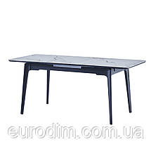 Стіл BERLIN CERAMIC 140(180)*80 білий глянець/чорний каркас, фото 6