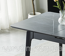 Стіл BERLIN CERAMIC 140(180)*80 сірий мат/чорний каркас, фото 3