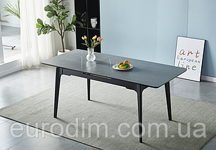 Стіл BERLIN CERAMIC 140(180)*80 сірий мат/чорний каркас, фото 4