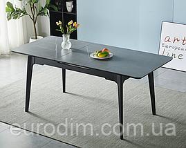 Стіл BERLIN CERAMIC 140(180)*80 сірий мат/чорний каркас, фото 5