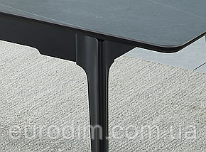 Стіл BERLIN CERAMIC 140(180)*80 сірий мат/чорний каркас, фото 6