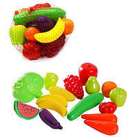 Іграшкові продукти в сітці Orion Toys 16 предметів, овочі та фрукти в сітці, іграшкові продукти (KL379)