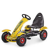 Дитячий спортивний картинг/веломобіль/машина на педалях Bambi M 1450 Желтый
