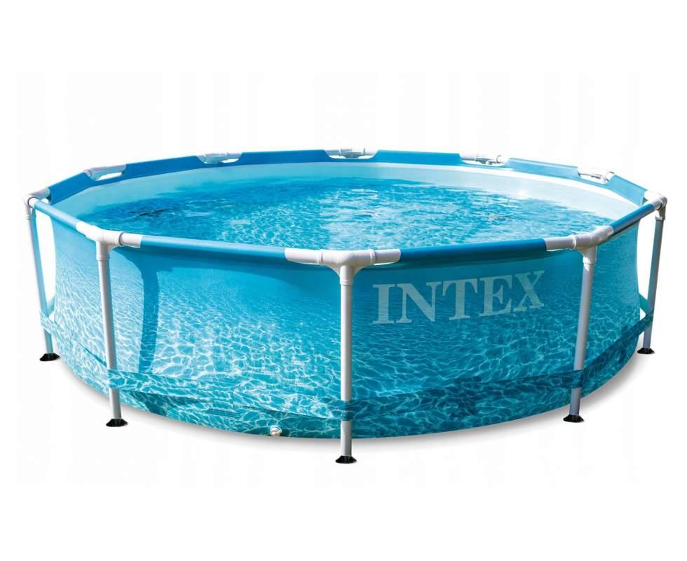 Круглий каркасний басейн Intex 28206 Metal Frame (305x76 см) Морський принт