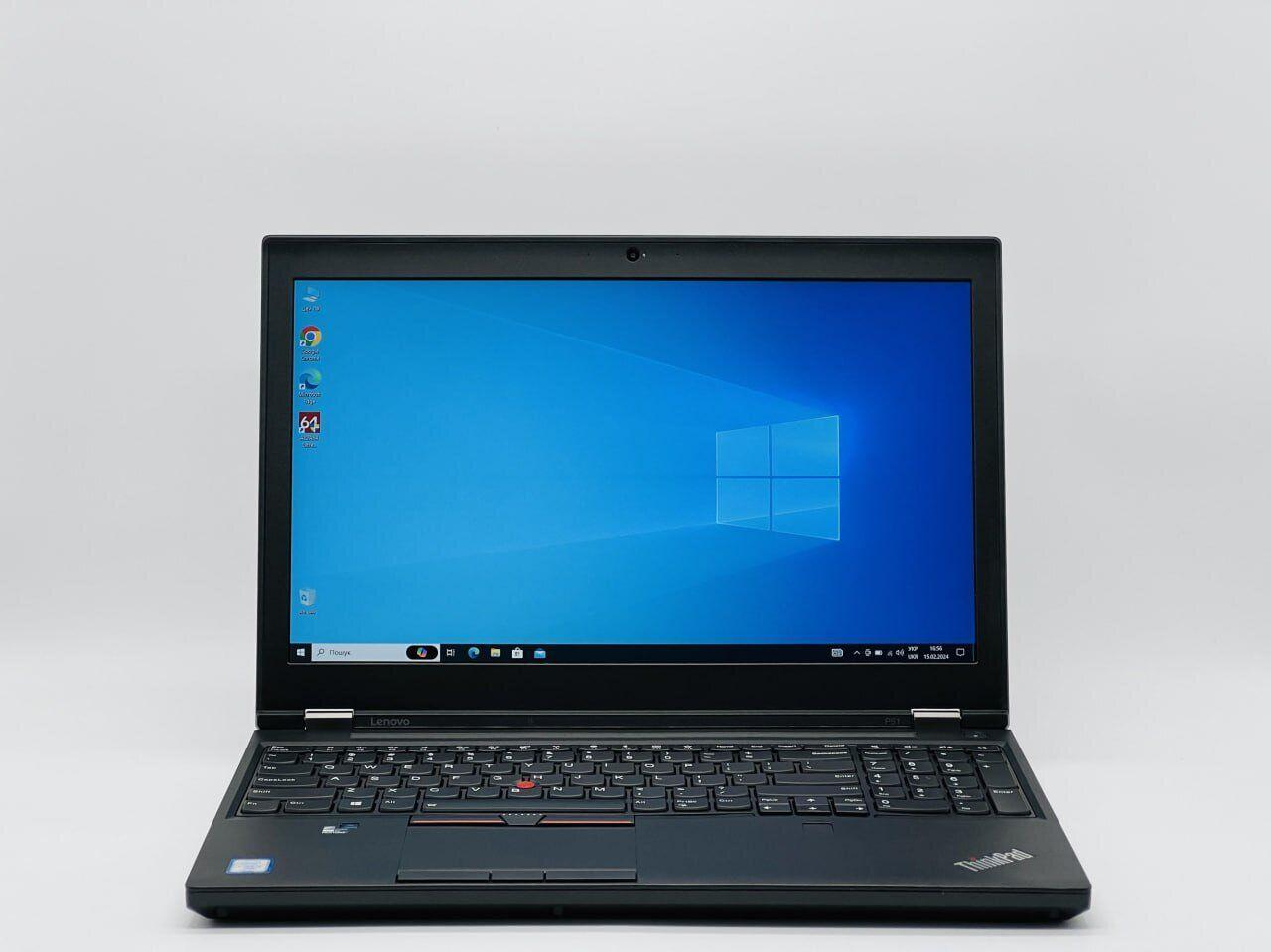 Б/в Ноутбук Lenovo ThinkPad P51 15.6" 1920x1080| Core i7-7820HQ| 16 GB RAM| 240 GB SSD| Quadro M1200 4GB