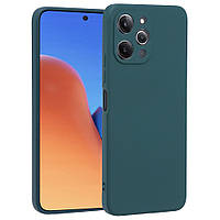 Силіконовий чохол із мікрофіброю для Xiaomi Redmi 12 зелений тонкий матовий