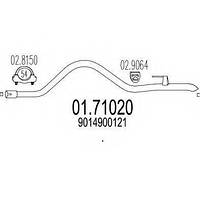 Труба вихлопної системи, задня частина MTS 0171020 на MERCEDES-BENZ SPRINTER 2-t автобус (901, 902)
