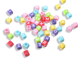 Намистини для браслетів Алфавітні кубики 10шт/5х5мм, фото 3