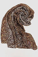 Шарф женский с принтом, цвет бежево-коричневый.