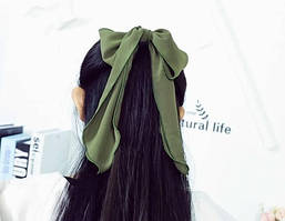 Резинка-бант для волосся. Зелена