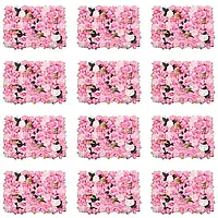 12 Шт. Искусственный Цветок Роза Стены DIY Свадебные Цветы Фон (Темно-Розовый)