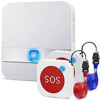 Бездротова система виклику персоналу / медсестри для літніх людей Digital Lion PAB-01-2, з 2 кнопками SOS, до 150м
