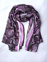 Шарф-палантин женский весна-осень в абстрактный принт Без бренду 180х105 см Фиолетовый