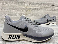 Летние мужские кроссовки Nike Air Run Весна - Лето. Сетка + Текстиль. Цвет Серый. Беговые кроссовки сетка.2024
