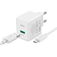 Зарядне мережеве Hoco CS12A USB 18W QC3.0 швидка зарядка + кабель USB to MicroUSB для телефона/смартфона для