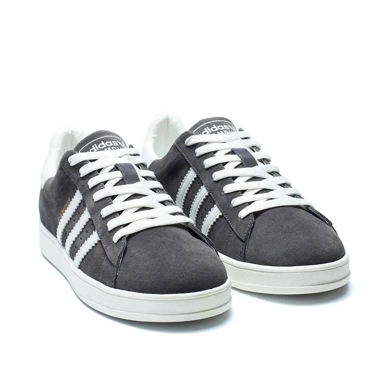 Кросівки чоловічі шкіряні (замша) сірі adidas campus grey, фото 1