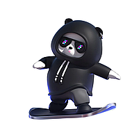 Фигурка-слайдер в автомобиле L'Andre Sliding Cartoon Bear Медведь скейтер Cool Black