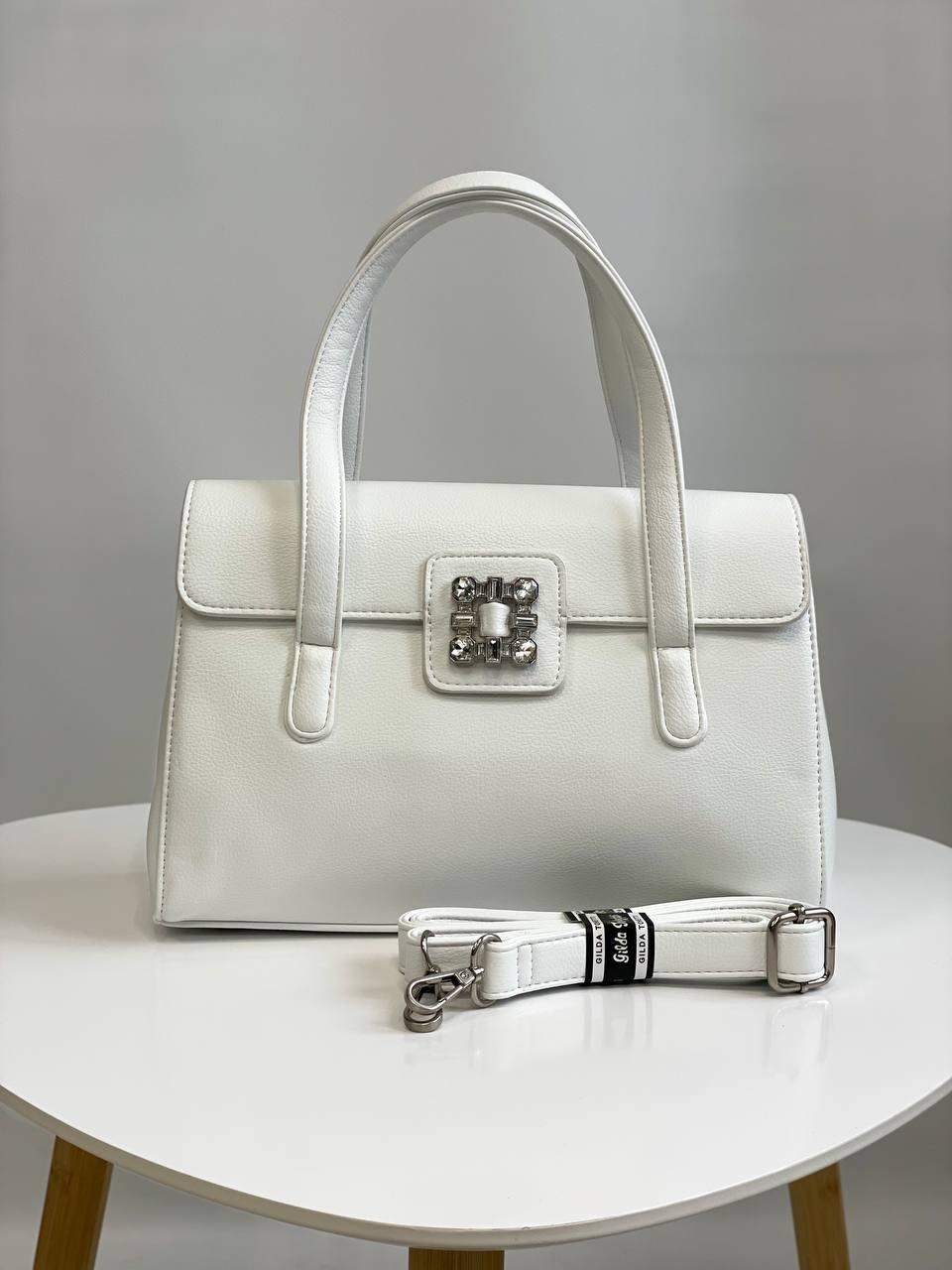 Жіноча сумка біла на плече з екошкіри італійського бренду GildaTohetti.