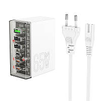 СЗУ Hoco N36 Fuerza six-port PD65W charger(EU) White