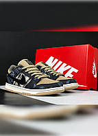 Мужские кроссовки демисезон Nike SB Dunk Low Travis Scott черные с бежевым