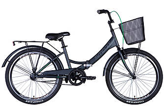 Велосипед ST 24" Formula SMART гальмівна з багажником задн St з кошиком Pl з крилом St 2024 (чорний (м))