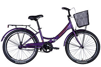 Велосипед ST 24" Formula SMART гальмівна рама-" з багажником задн St з кошиком Pl з крилом St 2024 (фіолетовий (м))