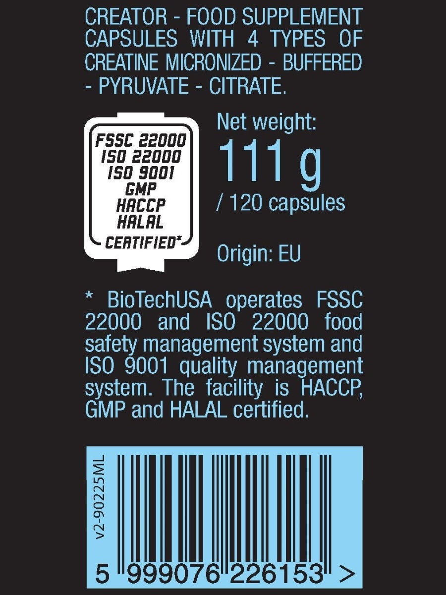 Креатин BioTech CreaTor 120 caps (ID#1654430527), цена: 729 ₴, купить ...