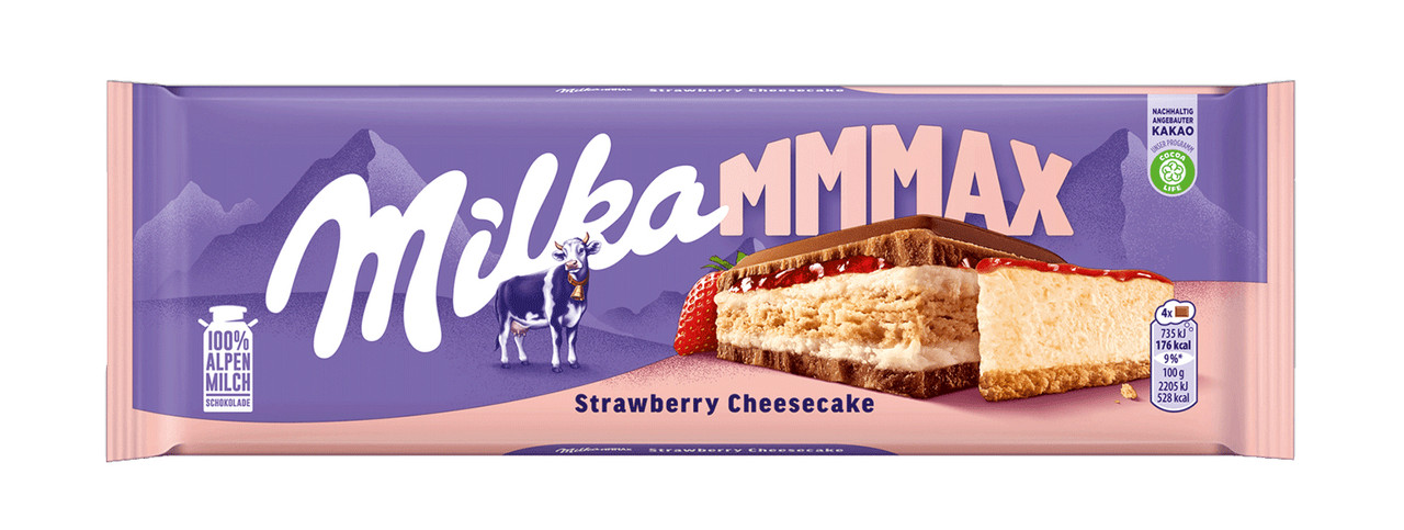 Молочний шоколад Milka Strawberry Cheesecake Полуничний Чизкейк 300г, фото 1