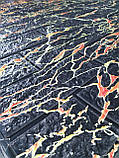 Самоклеюча декоративна 3D панель стінова, Цегла чорно-оранжева, розмір 700х770х5мм, фото 2
