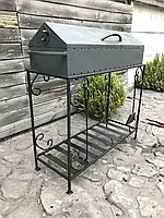 Мангал-барбекю з дровницею на 15 шампурів 3мм (З ЖАРОМІЦНИМ ПОКРИТТЯМ) MB15-3D, фото 4