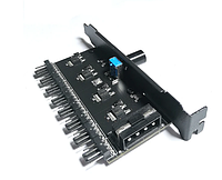 Реобас MOLEX на 8 кулерів 4 pin / 3 pin (в PCI слот) Fan Hub