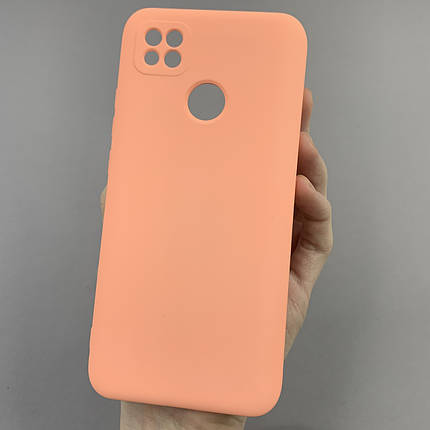Чохол для Xiaomi Redmi 9C силікон кейс з мікрофіброю чохол на телефон сяомі редмі 9с персиковий o3c, фото 1