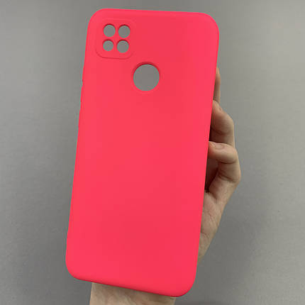 Чохол для Xiaomi Redmi 9C силікон кейс з мікрофіброю чохол на телефон сяомі редмі 9с малиновий o3c, фото 1