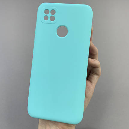 Чохол для Xiaomi Redmi 9C силікон кейс з мікрофіброю чохол на телефон сяомі редмі 9с бірюзовий o3c, фото 1