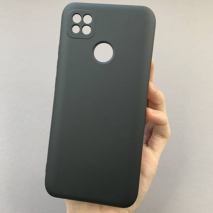 Чохол для Xiaomi Redmi 9C силікон кейс з мікрофіброю чохол на телефон сяомі редмі 9с чорний o3c, фото 1